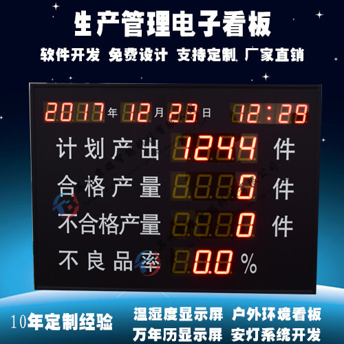 生产线电子看板系统led数码管显示屏车间生产计划进度管理看板